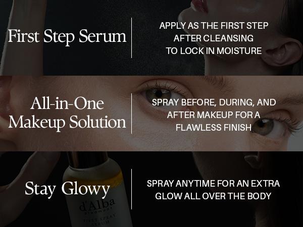 [OFFICIAL d'Alba] [Set] 5 Step Glow Mode On (Day & Night Care) l  l Even Out Skin & Reduce Dark Spots l Simplify Your Skincare with All-In-One Vitamin Routine l Spray Serum + Toner + Serum + Cream + Hydrogel Mask