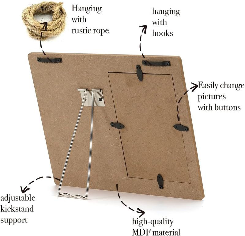 Step Dad Stepfather Bonus Dad Gift, Stepfather Wood Picture Frame Gift Step Dad Definition Wooden Photo Frame Gift for Father's Day Christmas, Tabletop and Wall Mounting, Display Photo 4x6 Inch