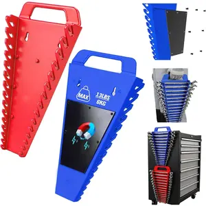2-Pack  Wrench Organizer with Non-Slip Handle, 24-Slot Heavy-Duty Wrench Rack Holders for Toolbox & Drawer Storage, Fits SAE 1/4"-1-1/16" and Metric 6mm-24mm Wrenches