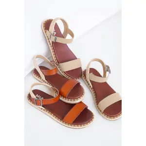 MIA Leather Strap Espadrille Sandals