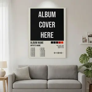Framed 1pc Music Album Cover Wall Art Poster -  Canvas Print with Song Lyrics & Track Listings - Modern Classic Music-Themed Decor for ' Rooms,, Bedroom - Album Tracklist Design ()