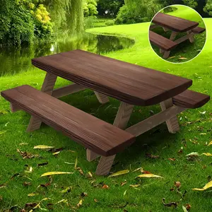 3pcs Polyester Outdoor Table and Chair Set with Convenient Table Covers Perfect for Patio Home Decor Ideal for Park Picnics and BBQs Versatile for Multiple Scenarios Including Gardens Campgrounds and Family Gatherings Enhancing Your Outd