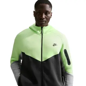 Men's Nike Original Full-Zip Long Sleeve Fleece Cotton Windrunner Hoodie - Menswear Top with Warm Design, Secure Pocket, Adjustable Hem