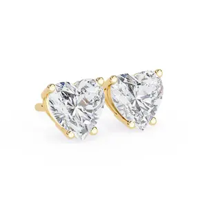 2.43 Carat Classic Lab Grown Diamond Heart Earrings For Gifts