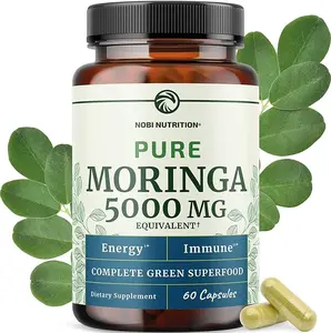 Moringa Capsules 5000mg | Potent Antioxidant Superfood | Non-GMO, Third-Party Tested Pure Moringa for Energy, Immunity & Gut Health Support | 100% Moringa Oleifera | Moringa Pure Capsules | 60 Ct.