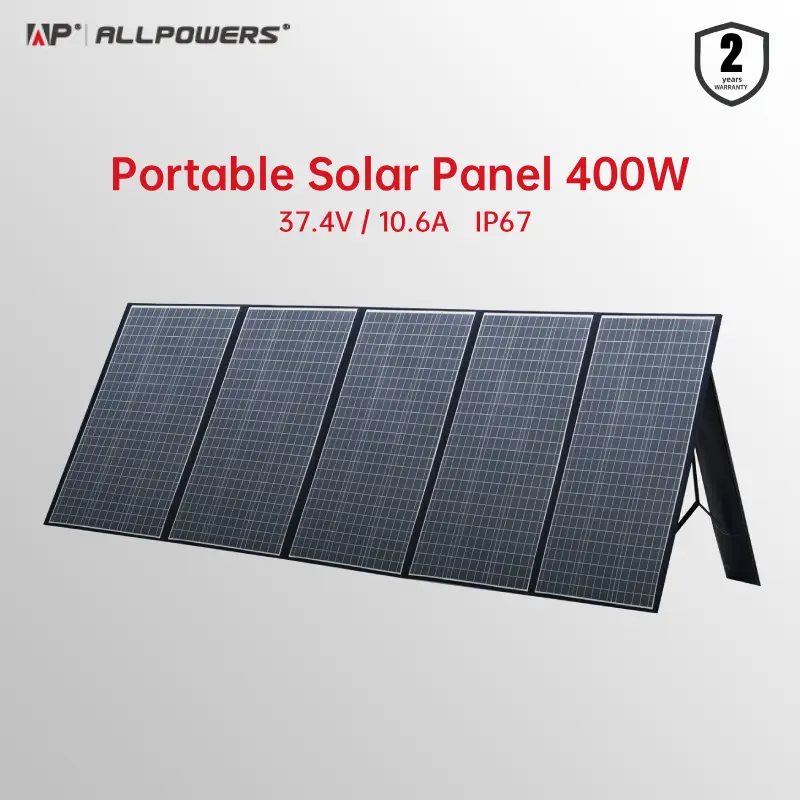 ALLPOWERS SP037 400W Portable Solar Panel,Foldable and Storage,IP67 Waterproof,Suitable for Off-Grid RVs,Camping,and Plug-and-Play Use,with Stand