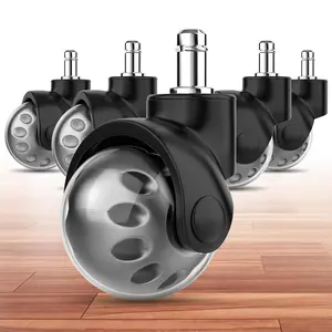 Office Chair Replacement Wheel - Quiet & Smooth Gliding - 2 Inch Heavy Duty Rolling Chair Casters Supports 2000 Lbs,Desk Chair Wheels Universal Fit,Safe For All Floor Or Carpet Set Of 5 ( Gray)