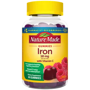 Nature Made Iron 18 mg Gummies with Vitamin C 60 Count