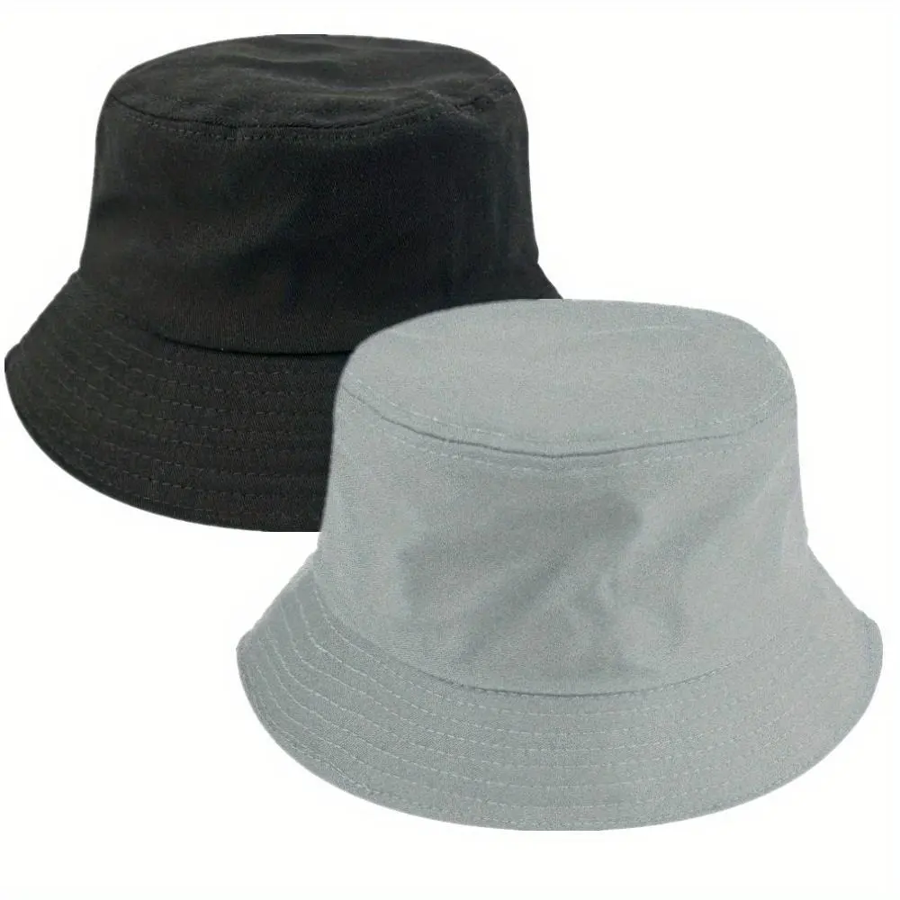 2pcs Unisex Bucket Hats - Lightweight Wide Brim, Classic Fisherman Cap for Men & Women, Beach, Fishing, Outdoor Activities (Non-Stretch Fit, Easy Care)