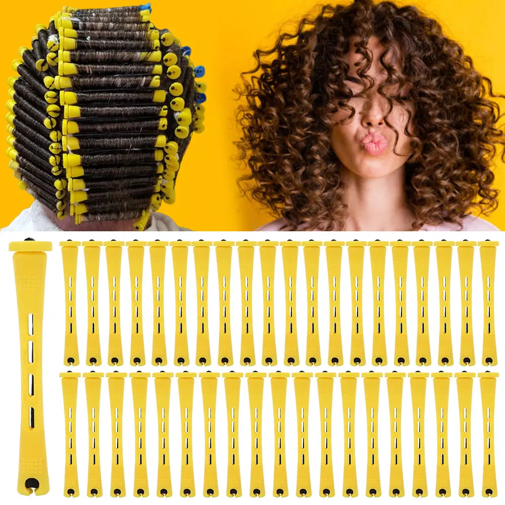 40-Piece Perm Rods Set, Heatless Rollers for Creating Natural Curls & Waves, DIY Styling Tools for All Lengths, Curly