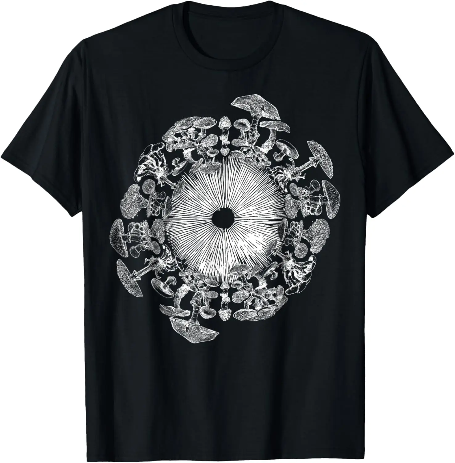100% Cotton Mushroom Iris Mycology Foraging Mycologist Spore Print T-Shirt
