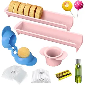 305Pcs Cake Pop Mold Kit,Cake Pop Cutter and Pusher with 2 Trays,Cake Pop Sticks and Wrappers| Non-3D Printed | Dishwasher Safe | Baking Molds for Home Baking,Birthday Parties,Wedding