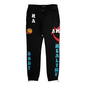 Amiri x A Love Movement Healthy Body Patch Sweatpants Black Multi Pre-Owned