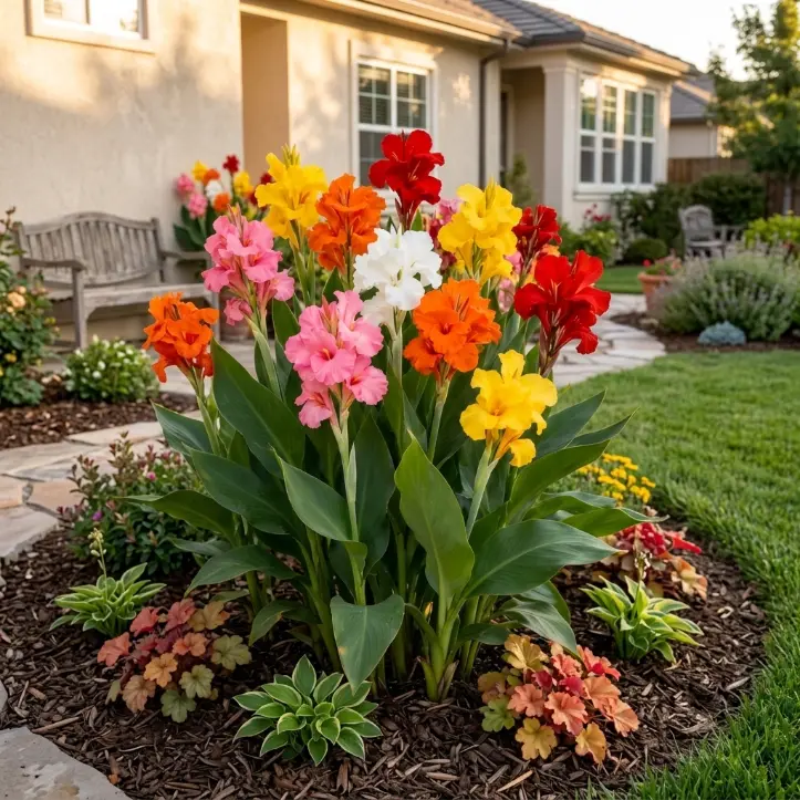 200Pcs Semi Dwarf Canna Flower Bulbs - Dwarf Canna - Attracts Butterflies and Hummingbirds - Grows Well in Patio Containers - Deer Resistant