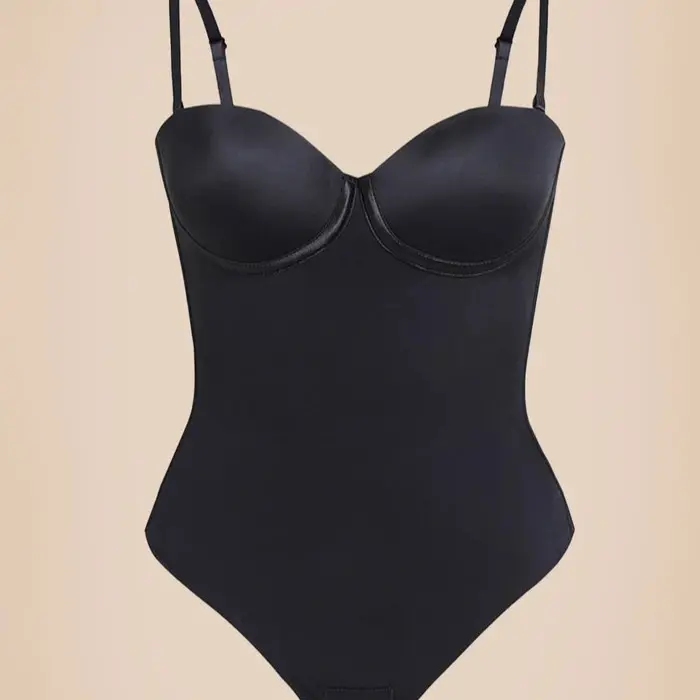 Women's Strapless Corset Bodysuit with Built-in Large Cup, Pleated Sleeveless Top in Breathable Fabrics, Adjustable Crotch Button for Everyday Wear, Lightweight