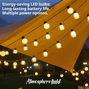 Outdoor String Lights Solar Powered, 66FT Waterproof G50 LED Edison Bulb Lights, Color Changing Fairy Lights for Camping Patio Garden Wedding Party Decor