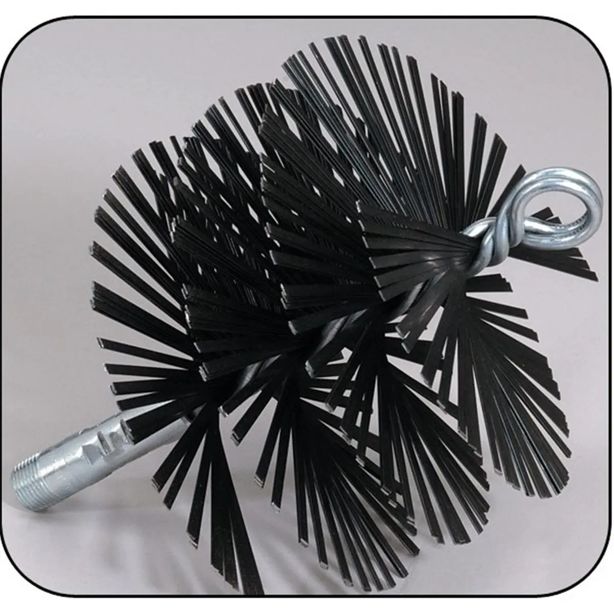 Schaefer Brush Manu. MSF-8 8-Inch Metal Flat Wire Round Brush - Reusable Single Spiral Heavy-Duty Tool for Homeowner Chimney Cleaning, Creosote Removing, Fire Pit Maintenance (Home Improvement)