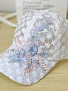 Colorful Floral Lace-Faced Baseball Cap, Stylish Sun Protection Hat for Travel, Comfortable & Trendy for Daily Wear, Perfect Gift for Friends