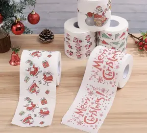 Festive Christmas-Themed Toilet Paper with Santa Claus & Holiday Design Ideal for Bathroom Decor Christmas Dinner Party & Home Decorations