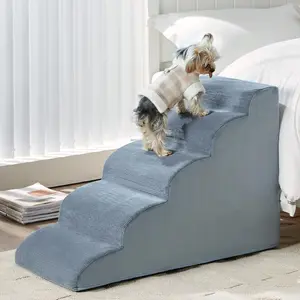 Stairs for High Beds, 5-Steps  Steps for High Bed, Pet Stairs with Highly Supportive  and Non-Slip Bottom, Pet Stairs for Large Dogs and Medium Dogs (22.6 Inch)