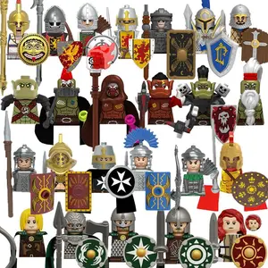 Medieval Soldier Movie Figures Building Block Greek Roman Knight Infantry Weapon Armor Accessories Shield Bow Arrows Toy Gift S6