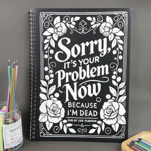 Adult Lifetime Planning Handbook, Humorous Design, Will Preparation, Last Wishes, Memo Book, Spiral Bound, Non-Disposable Article