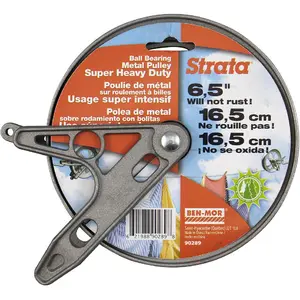 Outdoor Clothesline Pulley Ball Bearing Style - 6.5" Heavy Duty Metal, Rustproof Silver Pulley for Clothes Line Outdoors, Outdoor Laundry Line Pulley for Clothes, Coats, Blankets & More