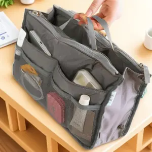 Multifunctional Nylon Zipper Pouch - Waterproof Cosmetic Organizer, Travel Toiletry Bag with Handles, Portable Storage for Makeup, Essentials, Perfect for Students, On-the-Go Lifestyle