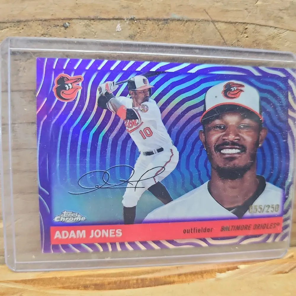 Product Name: Adam Jones Topps Chrome Purple Refractor #55/250 – Baltimore Orioles