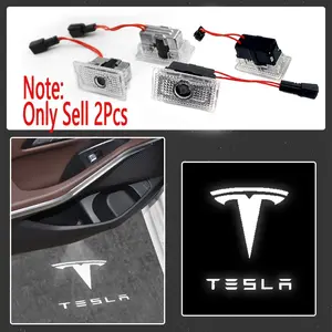 2-piece set of car door LED projection high-definition welcome laser light logo accessories for Tesla SpaceX Model 3 Highland 2023 Model S Model X Model Y Model Y-Eur Roa