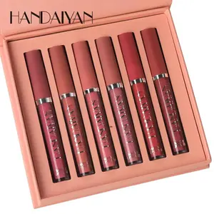 Handaiyan 6-Piece Long-Lasting Matte Pearl Lip Stain Lipstick Combo Kit - Waterproof, Moisturizing, Non-Stick Cup, Nude Makeup, All Skin Types, Ideal Teen Girl Gifts for Daily & Special Occasions