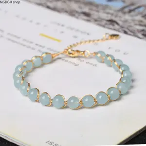 Natural Moonstone Wire Wrapped Bracelet | 14K Gold Filled Wired Bracelets | 5MM Beads Boho Style Jewelry, Gifts for her, Natural Healing Stone, Perfect as a Meaningful Gift for Crystal Lovers