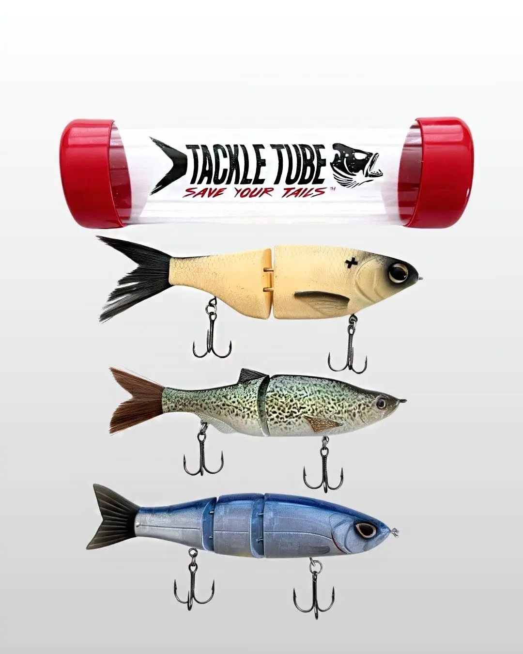 Tackle Tube™ Red Fishing Gear Accessories, 3-Pack 2 in (Diameter) x 8 in (Length) Portable Fit Waterproof Seal Fishing Lure Storage Tubes for Outdoor Activities