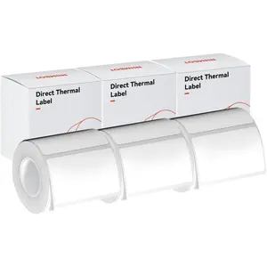 White Paper of 3 Rolls White 50x30mm Compatible for  B1 B21 B3S Label Maker ,Self-Adhesive Label Paper Office and  Labeling Tape Replacement.