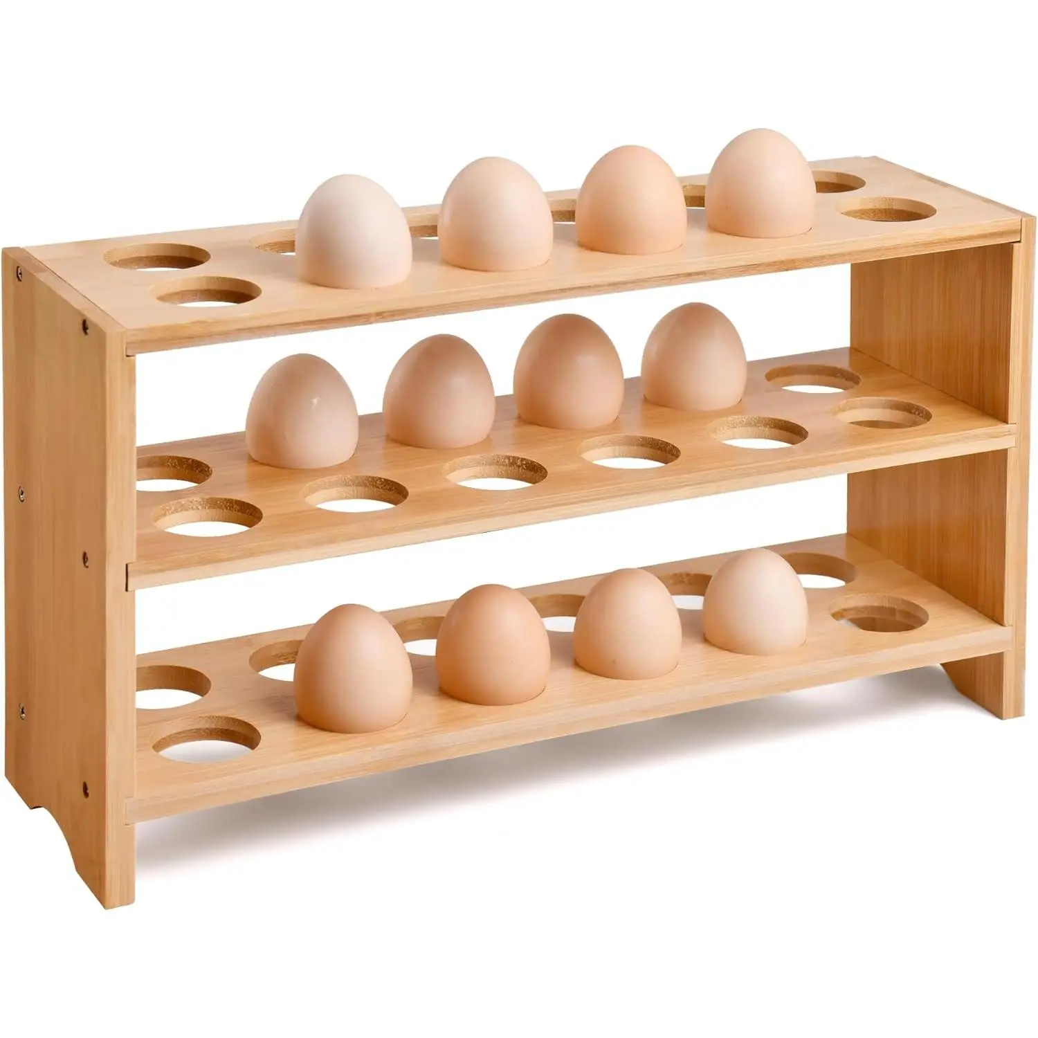 3 tier bamboo egg tray