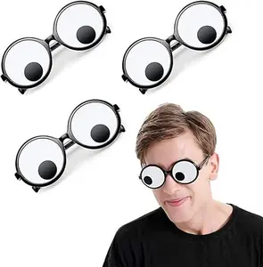 Delphinus Googly Eyes Glasses, Funny Googly Eyes Goggles Shaking Party Glasses (3 Pcs)