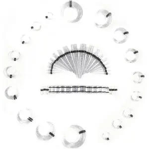 Ear Stretching Kit 54 Pieces 14Gauges-00Gauges Earrings Piercing Kit