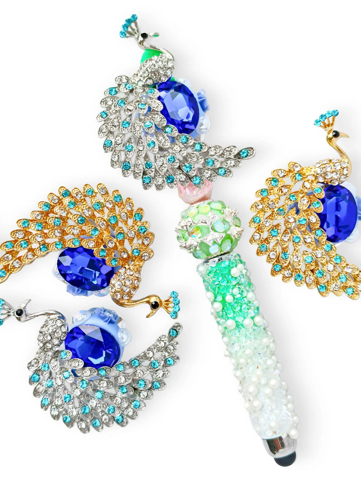 Creative Peacock Screen Open Gift, Handmade Heartfelt Present, DIY Beaded Pen Phone Chain Keychain Bling Bling Keychains Keychains Cute Indoor Decor Car Hanging Ornament