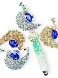 Creative Peacock Screen Open Gift, Handmade Heartfelt Present, DIY Beaded Pen Phone Chain Keychain Bling Bling Keychains Indoor Decor Car Hanging Ornament