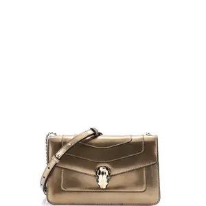 Pre-owned Bvlgari Leather Shoulder Bags Serpenti Forever Shoulder Bag Metallic Small by Rebag