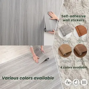 1/2 roll thickened Self Adhesive floor sticker, 40*300cm/15.75*118.11inch size wood grain floor sticker, texture convenient home decoration, can be pasted on the wall or on the ground, can be freely cut floor sticker paper