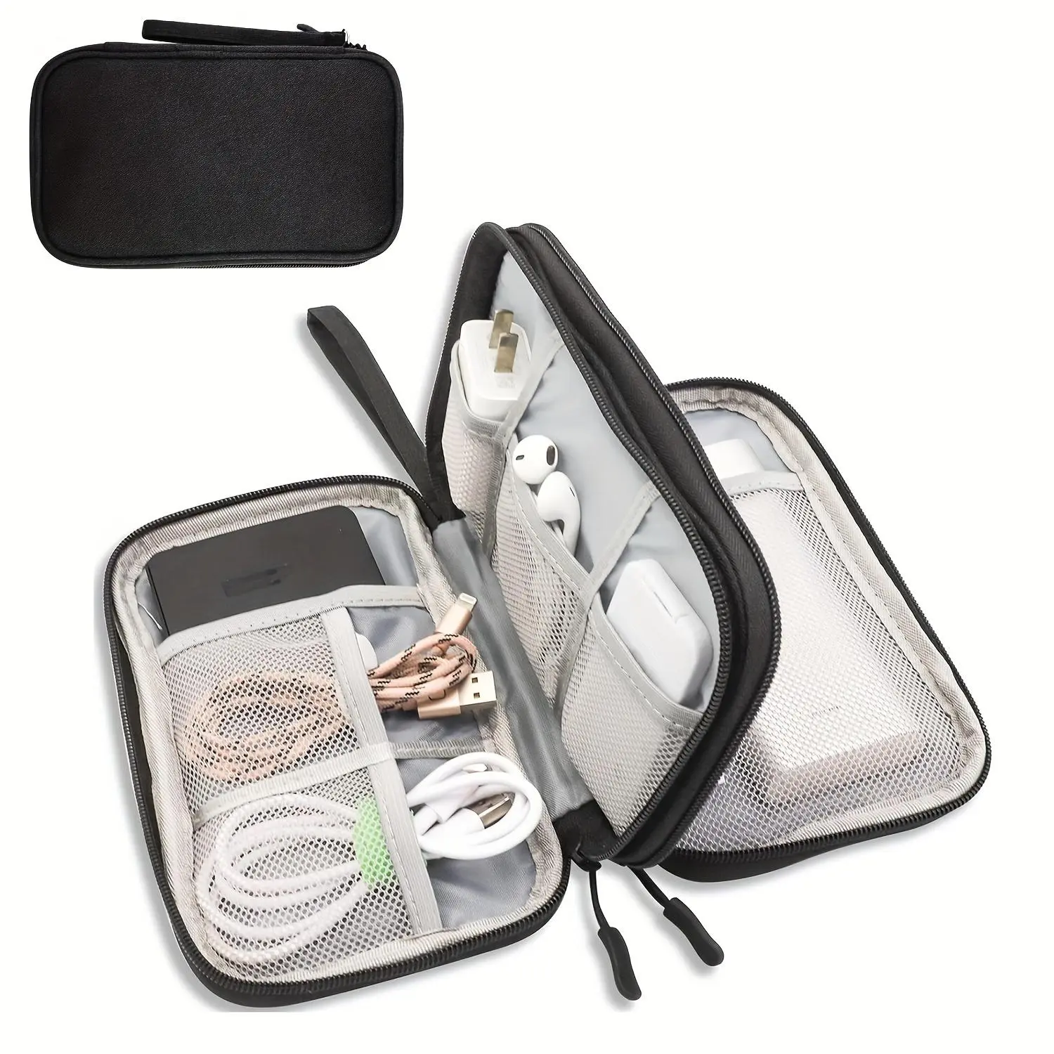 Electronics Accessories Storage Bag, Durable Travel Accessory, Traveling Essentials, Waterproof Cable Organizer, Portable Storage Bag for Home & Travel, Computer, Tech Accessories, Travel Organizer Bags, Travel Gadgets