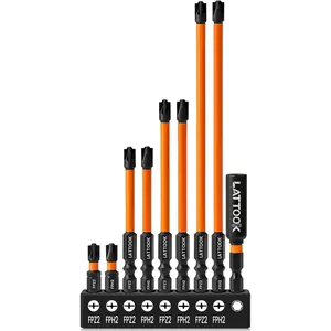 Pozidriv Slotted Bits for Electricians 9PCS S2 Combination Electrician Screwdriver Bit Set, FPZ2 FPH2#2 Bits