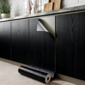 Wooden Vinyl Wrap for Cabinets, Walls, Desks, Countertops, Modern Wallpaper, Easy to Use, Self-Adhesive Backing, Tenant Friendly sticker wood grain