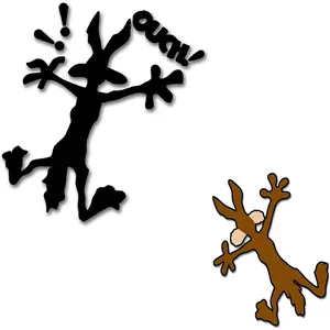 2 count 9.8" 5.9" Reflective Dent Fix  Decal, Cartoon Coyote Splat Hitting Wall Door  Laptop  Bumper Window Decal Bandaid Sticker