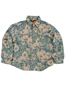 Men's Floral Pattern Jacket with Button Closure, Casual Long Sleeve Coat for Fall Fashion, Stylish Everyday, Collared Jacket