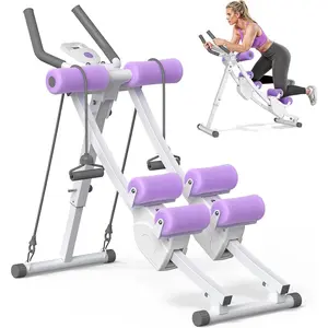 Abdominal Exerciser, Adjustable Abdominal Trainer, Suitable for Home Gym Abdominal Exercise Equipment, Independent Dual Track Suitable for Climbers, Foldable Suitable for Home Exercise, Weight Capacity of 440 Pounds