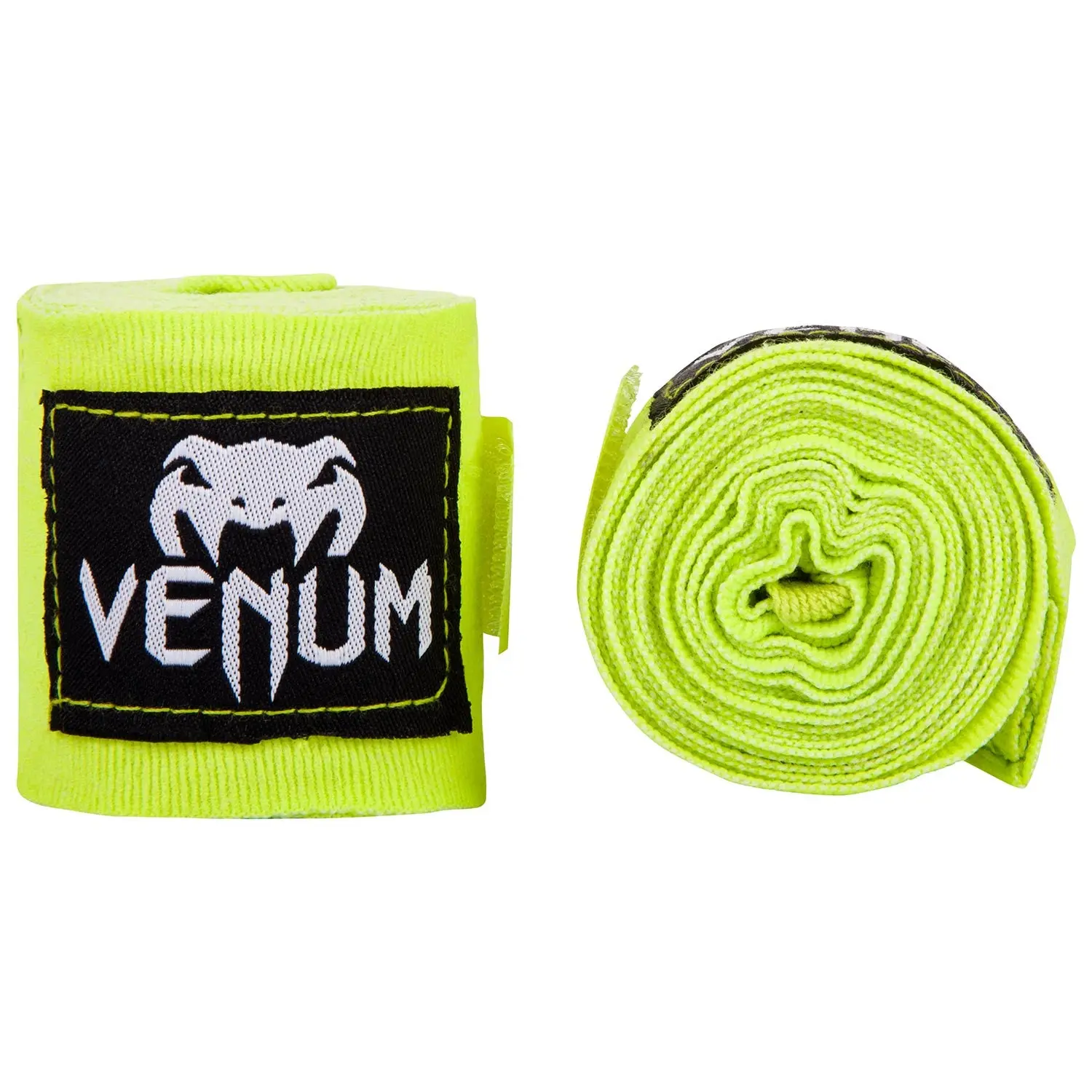 Venum Kontact Boxing Handwraps, 4.5m Elasticated Cotton Wraps for Boxing & MMA, Hand Protection with Ergonomic Thumb Strap, Neon Yellow, Hook And Loop Fastener, Protect Hands, One Size, Unisex