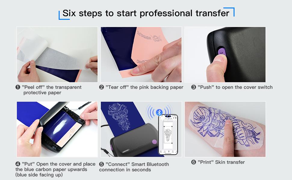 Wormhole Mini Tattoo Stencil Printer - Wireless Bluetooth with 1200mAh Battery Portable Thermal Copier Machine Compatible with Smartphones & PC Cordless Ink-Free Printing Clear Images Wormhole Mini Tattoo Stencil Printer - Wireless Bluetooth with 1200mAh Battery Portable Thermal Copier Machine Compatible with Smartphones & PC Cordless Ink-Free Printing Clear Images