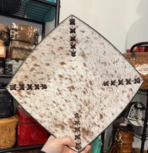 Genuine cowhide & leather LARGE decorative bowl